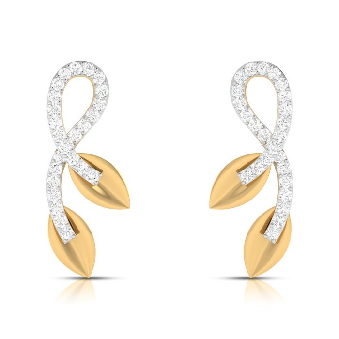 0.12 ct Natural Diamond Earrings 14k Yellow, Rose White Gold - Image 1