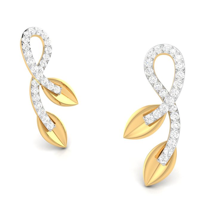 0.12 ct Natural Diamond Earrings 14k Yellow, Rose White Gold - Image 9