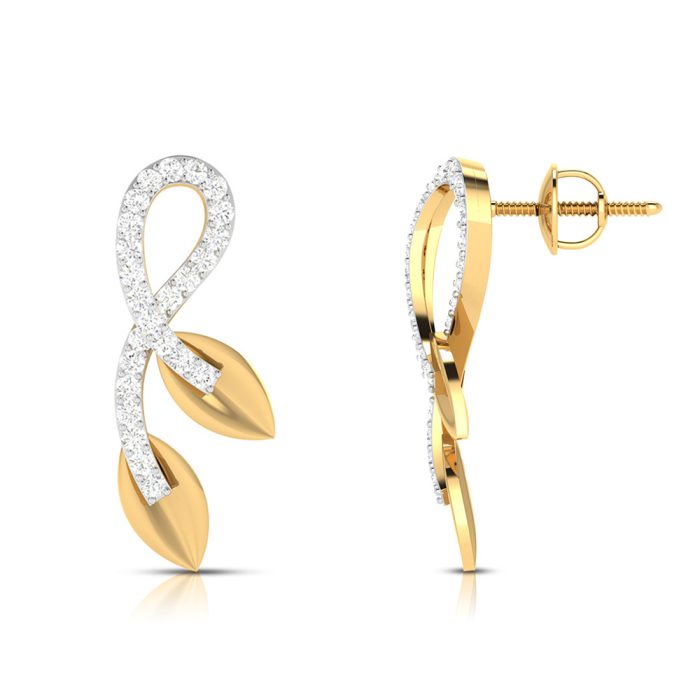 0.12 ct Natural Diamond Earrings 14k Yellow, Rose White Gold - Image 11