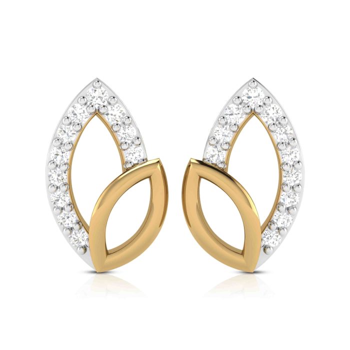 0.10 ct Natural Diamond Earrings 14k Yellow, Rose White Gold - Image 1