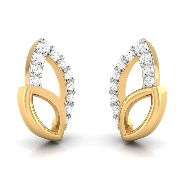 0.10 ct Natural Diamond Earrings 14k Yellow, Rose White Gold - Image 7