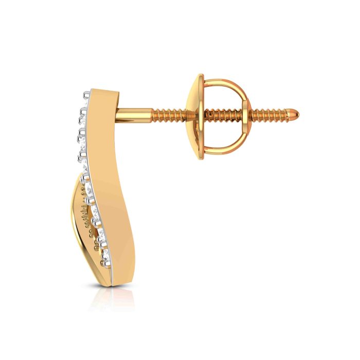 0.10 ct Natural Diamond Earrings 14k Yellow, Rose White Gold - Image 8