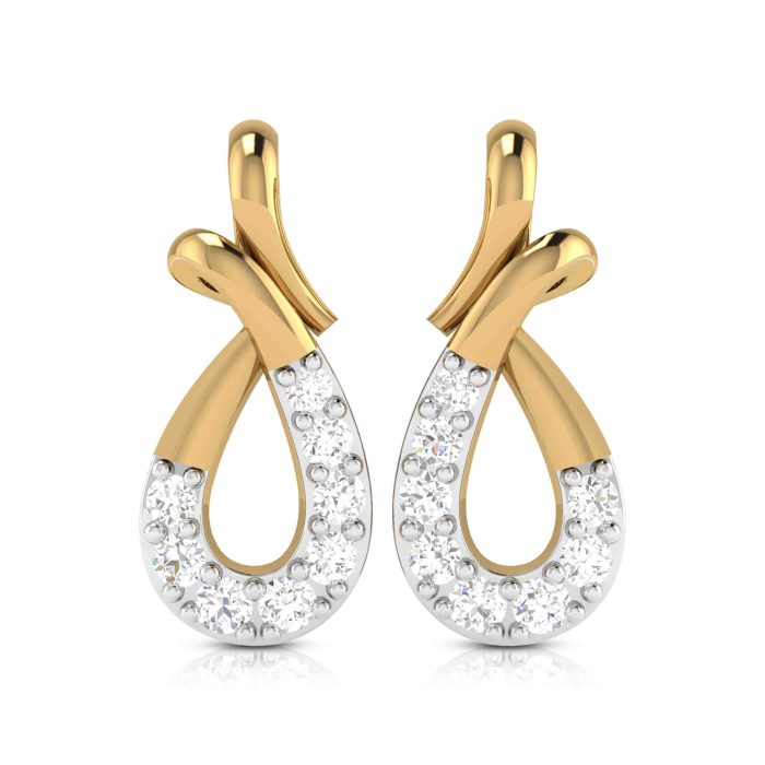 0.14 ct Natural Diamond Earrings 14k Yellow, Rose White Gold - Image 1