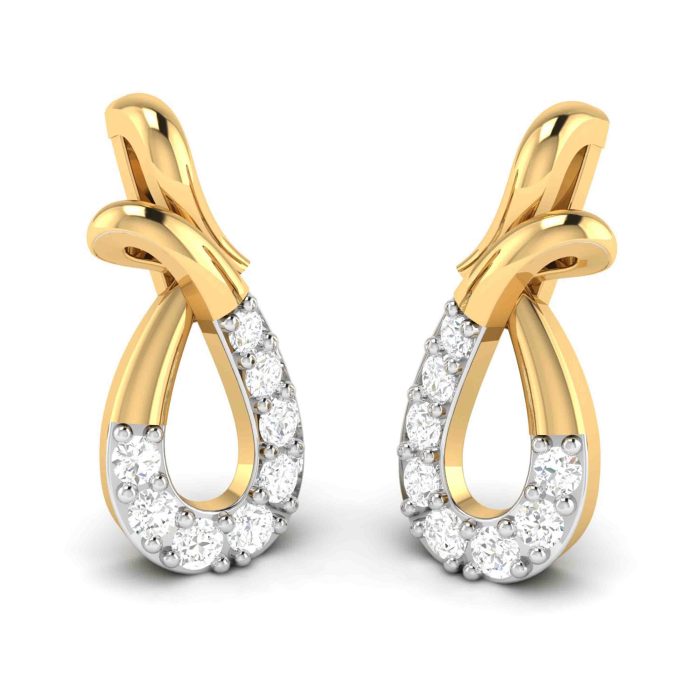 0.14 ct Natural Diamond Earrings 14k Yellow, Rose White Gold - Image 7