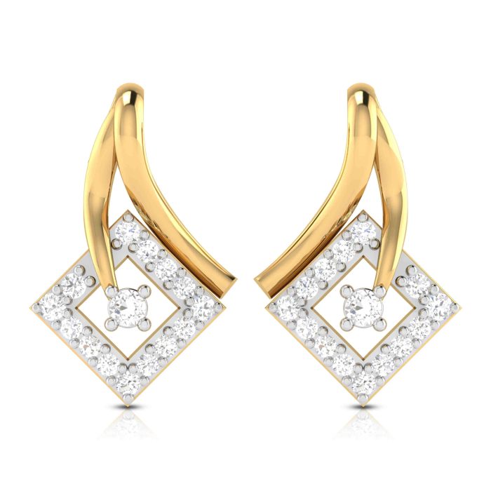 0.14 ct Natural Diamond Earrings 14k Yellow, Rose White Gold - Image 1