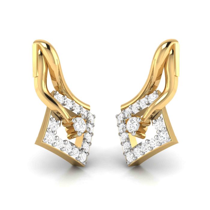 0.14 ct Natural Diamond Earrings 14k Yellow, Rose White Gold - Image 7