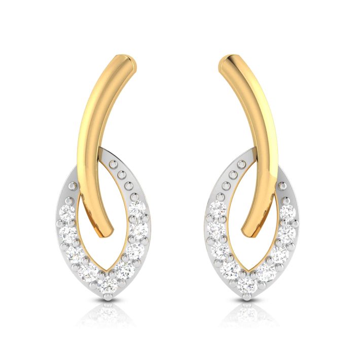 0.09 ct Natural Diamond Earrings 14k Yellow, Rose White Gold - Image 1