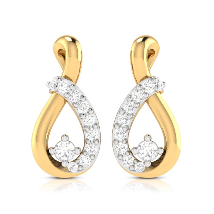 0.10 ct Natural Diamond Earrings 14k Yellow, Rose White Gold - Image 1