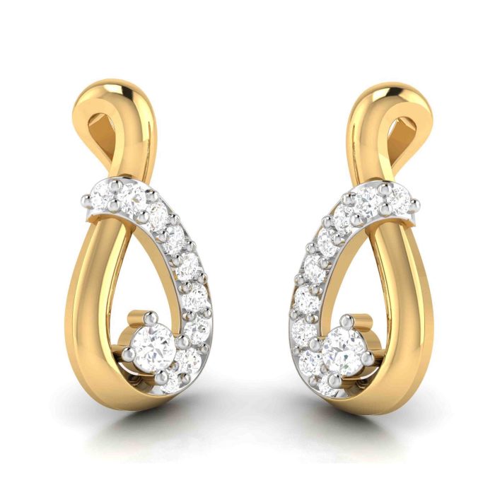0.10 ct Natural Diamond Earrings 14k Yellow, Rose White Gold - Image 7
