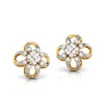 0.21 ct Natural Diamond Earrings 14k Yellow Rose White Gold - Image 3