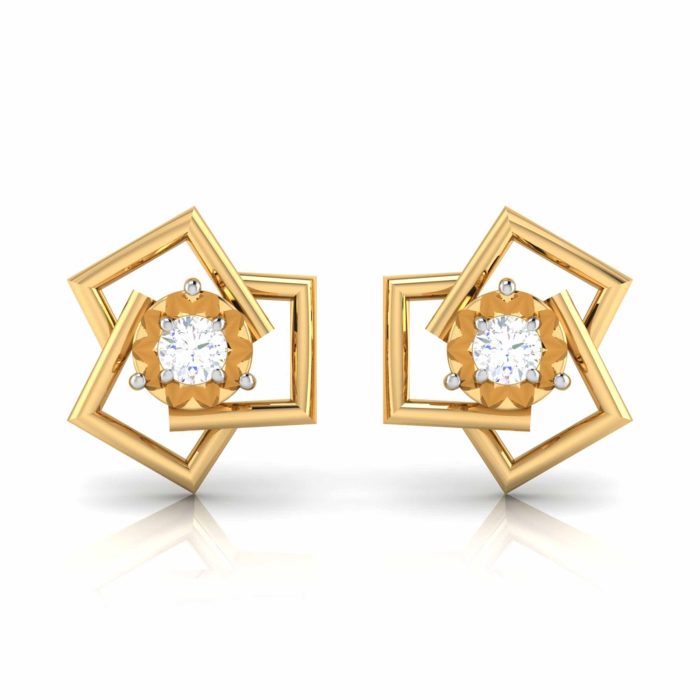 0.09 ct Natural Diamond Earrings 14k Yellow, Rose White Gold - Image 1