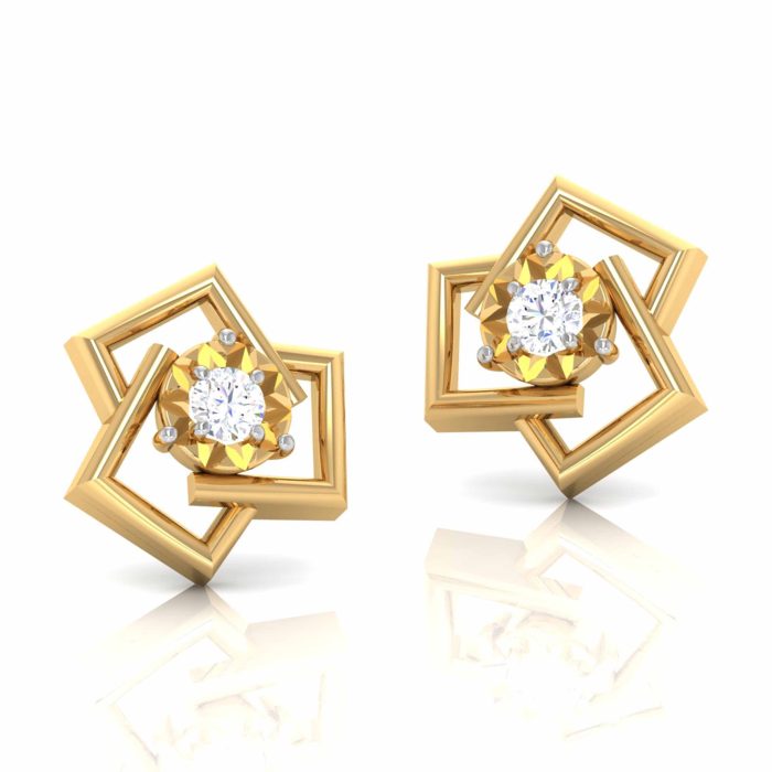 0.09 ct Natural Diamond Earrings 14k Yellow, Rose White Gold - Image 4