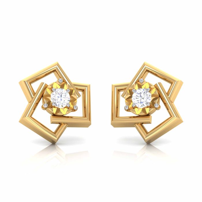 0.09 ct Natural Diamond Earrings 14k Yellow, Rose White Gold - Image 3
