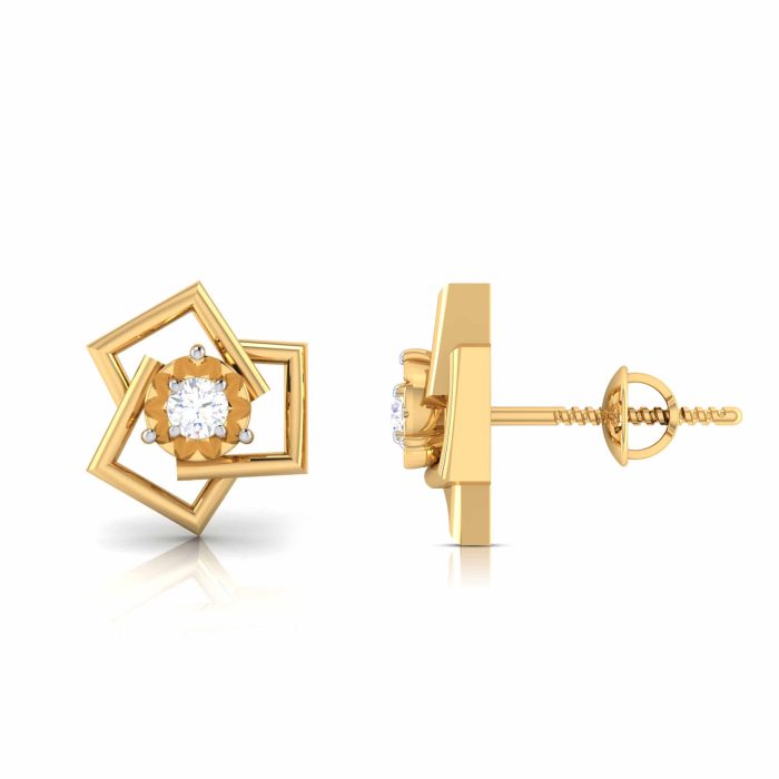 0.09 ct Natural Diamond Earrings 14k Yellow, Rose White Gold - Image 6