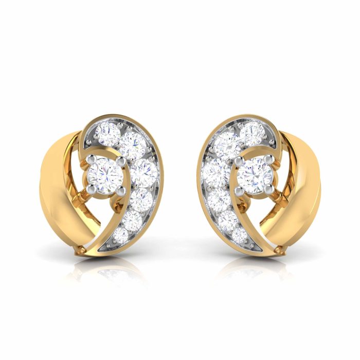0.11 ct Natural Diamond Earrings 14k Yellow, Rose White Gold - Image 5