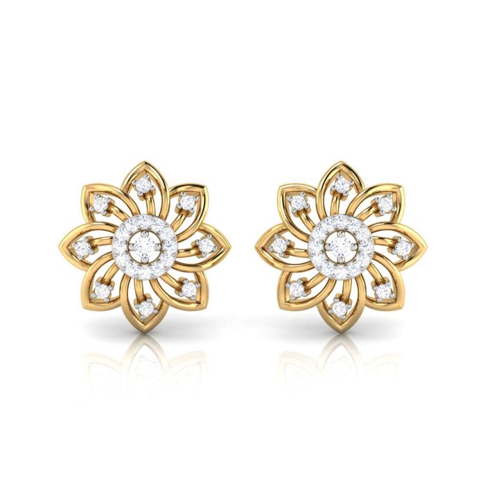 0.17 ct Natural Diamond Earrings 14k Yellow, Rose White Gold - Image 1