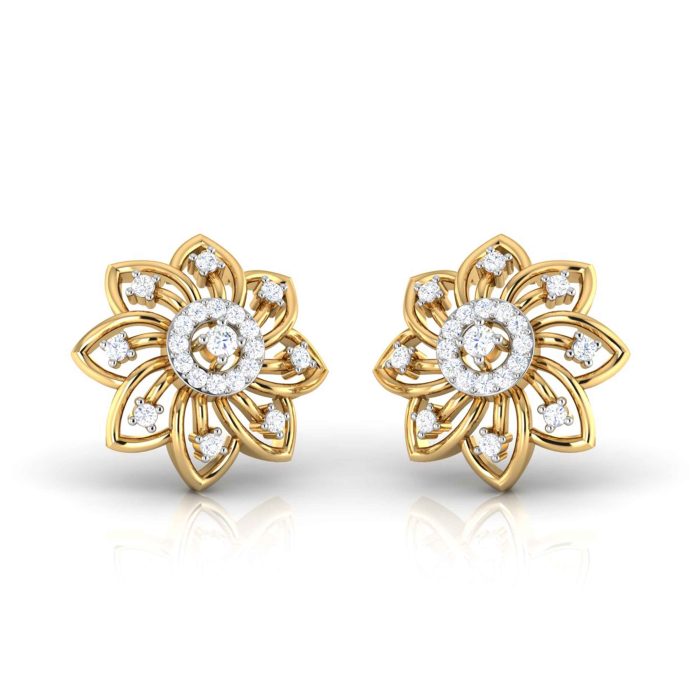 0.17 ct Natural Diamond Earrings 14k Yellow, Rose White Gold - Image 10