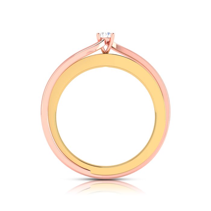 0.21 Ct Natural Diamond Engagement Wedding Solitaire Rings 14k Two Tone Gold - Image 11