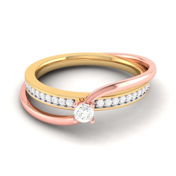 0.21 Ct Natural Diamond Engagement Wedding Solitaire Rings 14k Two Tone Gold - Image 7