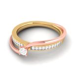 0.21 Ct Natural Diamond Engagement Wedding Solitaire Rings 14k Two Tone Gold - Image 8
