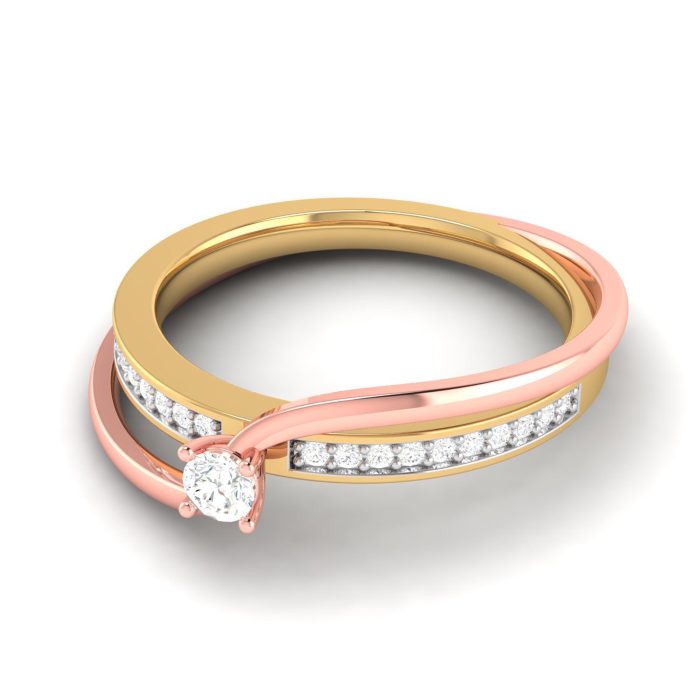 0.21 Ct Natural Diamond Engagement Wedding Solitaire Rings 14k Two Tone Gold - Image 8
