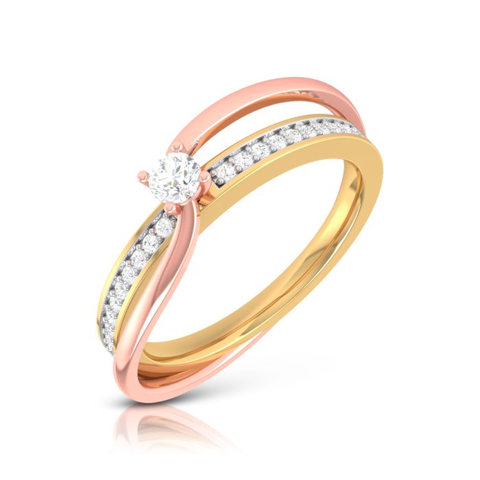 0.21 Ct Natural Diamond Engagement Wedding Solitaire Rings 14k Two Tone Gold - Image 9