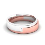 14k Two Tone Gold 0.06 ct Natural Diamond Engagement Wedding Bands