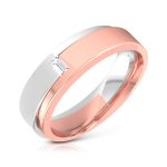 14k Two Tone Gold 0.06 ct Natural Diamond Engagement Wedding Bands - Image 3