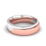 14k Two Tone Gold 0.06 ct Natural Diamond Engagement Wedding Bands - Image 5