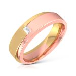 14k Two Tone Gold 0.06 ct Natural Diamond Engagement Wedding Bands - Image 2