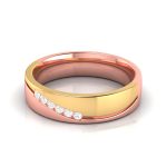 14k Two Tone Gold 0.08 ct Natural Diamond Engagement Wedding Bands - Image 8