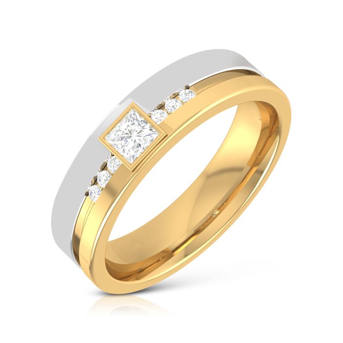 14k Two Tone Gold 0.21 Ct Natural Diamond Engagement Wedding Bands - Image 4