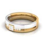 14k Two Tone Gold 0.21 Ct Natural Diamond Engagement Wedding Bands - Image 5
