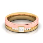 14k Two Tone Gold 0.21 Ct Natural Diamond Engagement Wedding Bands - Image 8