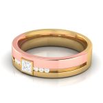 14k Two Tone Gold 0.21 Ct Natural Diamond Engagement Wedding Bands - Image 9