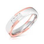 0.09 Ct Natural Diamond Engagement Wedding Band 14k Two Tone Gold - Image 4