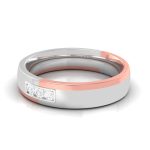 0.09 Ct Natural Diamond Engagement Wedding Band 14k Two Tone Gold - Image 5
