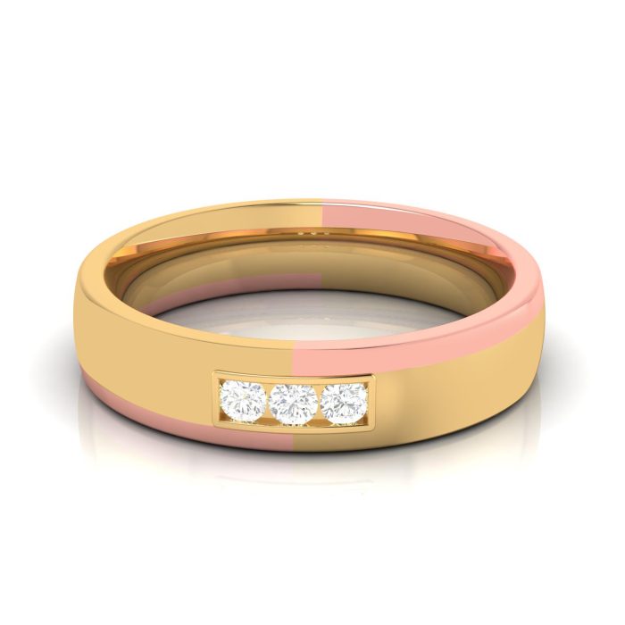 0.09 Ct Natural Diamond Engagement Wedding Band 14k Two Tone Gold - Image 8