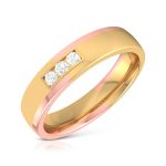 0.09 Ct Natural Diamond Engagement Wedding Band 14k Two Tone Gold - Image 2