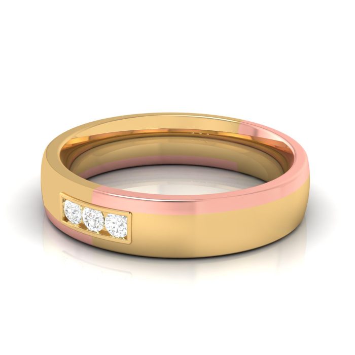 0.09 Ct Natural Diamond Engagement Wedding Band 14k Two Tone Gold - Image 9