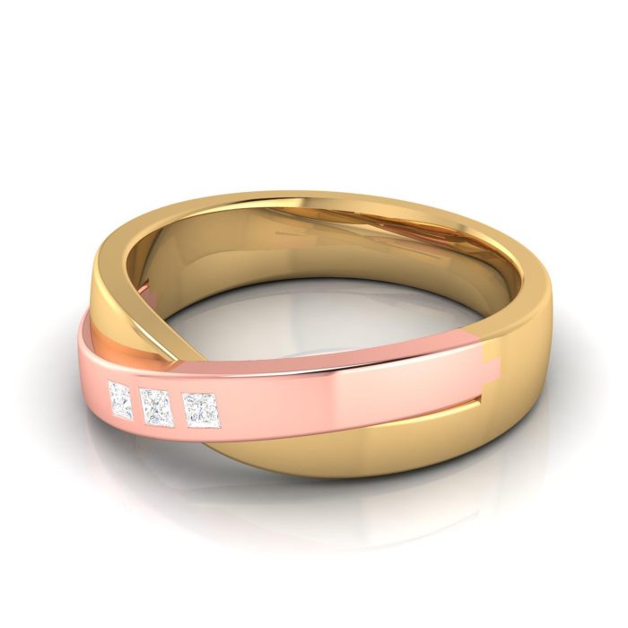 0.07 Ct Natural Diamond Engagement Wedding Band 14k Two Tone Gold - Image 9