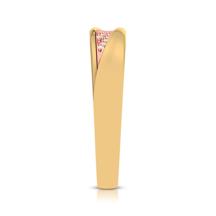 0.06 Ct Natural Diamond Engagement Wedding Band14k Two Tone Gold - Image 7