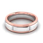 0.10 Ct Natural Diamond Engagement Wedding Band14k Two Tone Gold