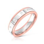 0.10 Ct Natural Diamond Engagement Wedding Band14k Two Tone Gold - Image 4