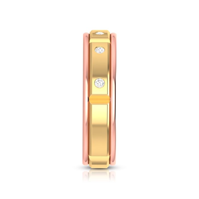 0.10 Ct Natural Diamond Engagement Wedding Band14k Two Tone Gold - Image 10