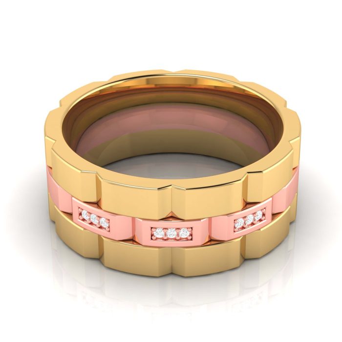 0.15 Ct Natural Diamond Engagement Wedding Band 14k Two Tone Gold - Image 7
