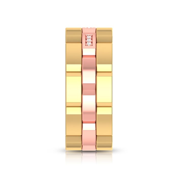 0.15 Ct Natural Diamond Engagement Wedding Band 14k Two Tone Gold - Image 9