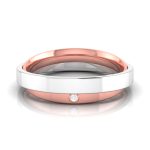 14k Two Tone Gold 0.01ct Natural Diamond Engagement Wedding Bands