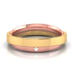 14k Two Tone Gold 0.01ct Natural Diamond Engagement Wedding Bands - Image 8