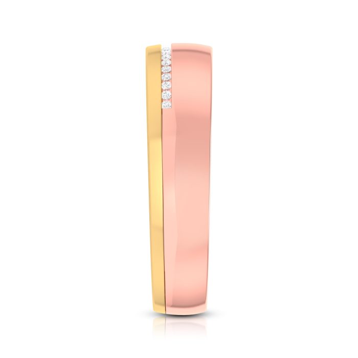 0.05 ct Natural Diamond Engagement Wedding Band14k Two Tone Gold - Image 10
